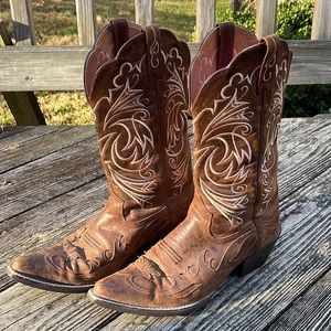 ARIAT Western Heritage J Toe Wingtip Cowboy Boot 7 7B